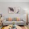 living room with a couch and coffee table