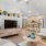 living room with a couch coffee table and tv