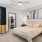 bedroom with bed and wall art
