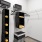 a closet with shelves 