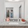 bathroom with sink and large mirror