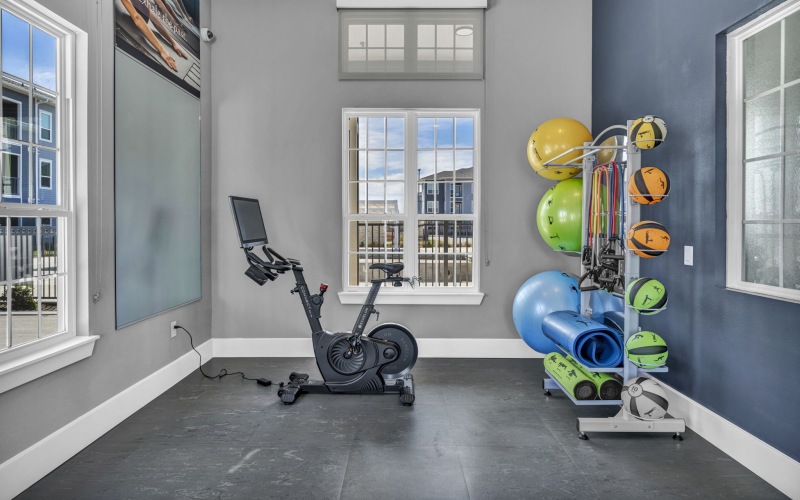 fitness area with equipment