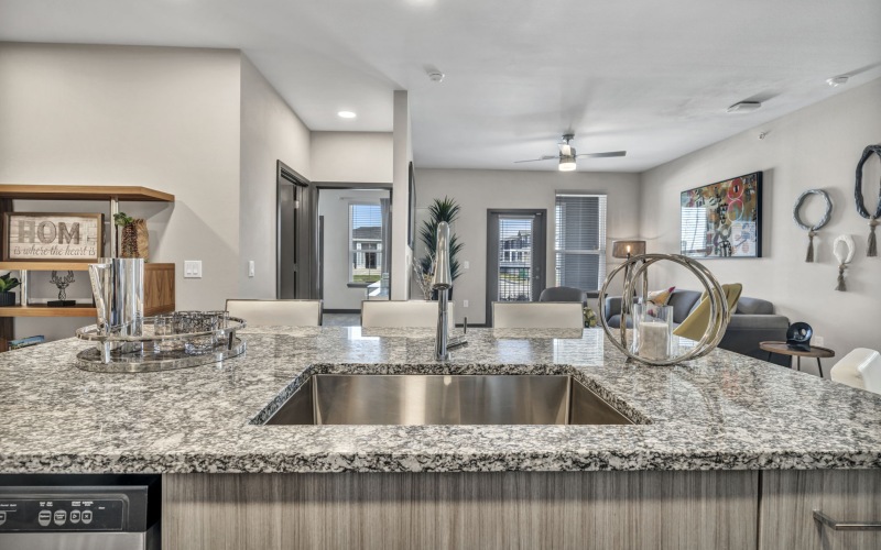 close-up of kitchen sink area